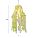 Green Urn Suspension Light Industrial 1 Head Restaurant Pendant Light with Plant Decoration Clearhalo 'Art Deco Pendants' 'Cast Iron' 'Ceiling Lights' 'Ceramic' 'Crystal' 'Industrial Pendants' 'Industrial' 'Metal' 'Middle Century Pendants' 'Pendant Lights' 'Pendants' 'Tiffany' Lighting' 359711