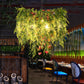 Green LED Ceiling Light Industrial Metal Open Cage Chandelier Lighting with Plant Decoration, 18"/23.5"/31.5" Wide Clearhalo 'Cast Iron' 'Ceiling Lights' 'Chandeliers' 'Industrial Chandeliers' 'Industrial' 'Metal' 'Middle Century Chandeliers' 'Rustic Chandeliers' 'Tiffany' Lighting' 359756