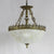 Stained Glass Bowl Pendant Light with Metal Chain Vintage Hanging Ceiling Light in White/Beige/Orange-Blue for Foyer White Clearhalo 'Ceiling Lights' 'Chandeliers' 'Industrial' 'Middle Century Chandeliers' 'Tiffany Chandeliers' 'Tiffany close to ceiling' 'Tiffany' Lighting' 35987