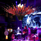 Floral Metal Chandelier Pendant Light Antique 4 Lights LED Restaurant Suspension Lamp in Pink, 31.5"/39" W Clearhalo 'Cast Iron' 'Ceiling Lights' 'Chandeliers' 'Industrial Chandeliers' 'Industrial' 'Metal' 'Middle Century Chandeliers' 'Rustic Chandeliers' 'Tiffany' Lighting' 359892