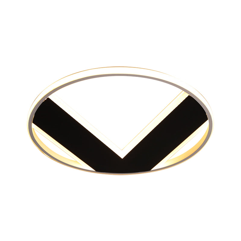 16"/19.5"/25.5" V-Shaped Ceiling Light Modern Acrylic Black Creative Bedroom Lighting Fixture, Warm/White Clearhalo 'Ceiling Lights' 'Close To Ceiling Lights' 'Close to ceiling' 'Flush mount' Lighting' 360129