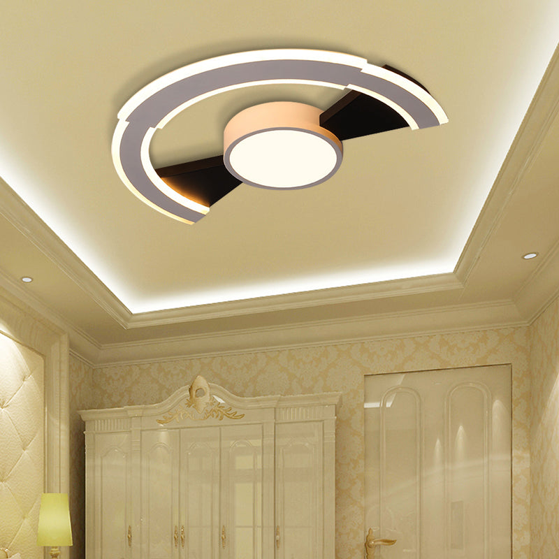 16"/19.5"/23.5" Traverse Lighting Fixture Modern Acrylic Warm/White Ceiling Lights Flush Mount Black Clearhalo 'Ceiling Lights' 'Close To Ceiling Lights' 'Close to ceiling' 'Flush mount' Lighting' 360184