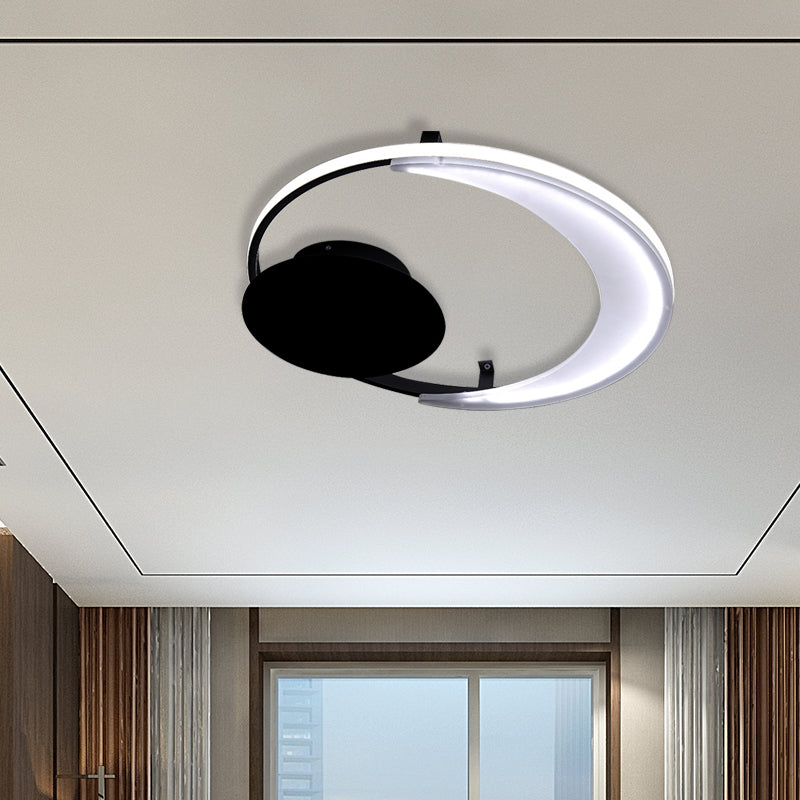 12.5"/16.5"/20.5" Unique Ceiling Fixture Contemporary Acrylic 1 Light Flushmount Lights in Black Black Clearhalo 'Ceiling Lights' 'Close To Ceiling Lights' 'Close to ceiling' 'Flush mount' Lighting' 360426