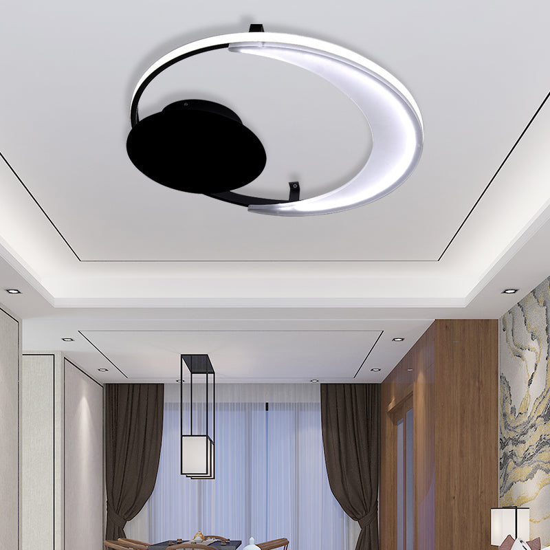 12.5"/16.5"/20.5" Unique Ceiling Fixture Contemporary Acrylic 1 Light Flushmount Lights in Black Clearhalo 'Ceiling Lights' 'Close To Ceiling Lights' 'Close to ceiling' 'Flush mount' Lighting' 360430