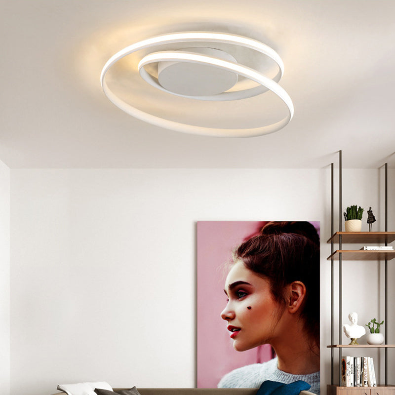 White/Black Circle Ceiling Lights Flush Mount Modern 18"/23.5" Lighting Fixture for Indoor White Clearhalo 'Ceiling Lights' 'Close To Ceiling Lights' 'Close to ceiling' 'Flush mount' Lighting' 360450