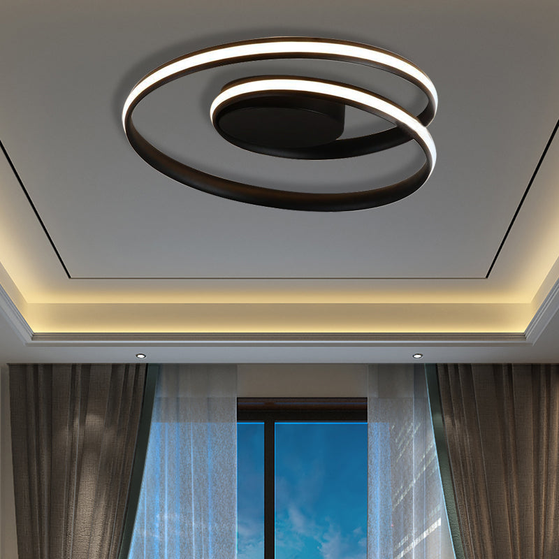 White/Black Circle Ceiling Lights Flush Mount Modern 18"/23.5" Lighting Fixture for Indoor Clearhalo 'Ceiling Lights' 'Close To Ceiling Lights' 'Close to ceiling' 'Flush mount' Lighting' 360462