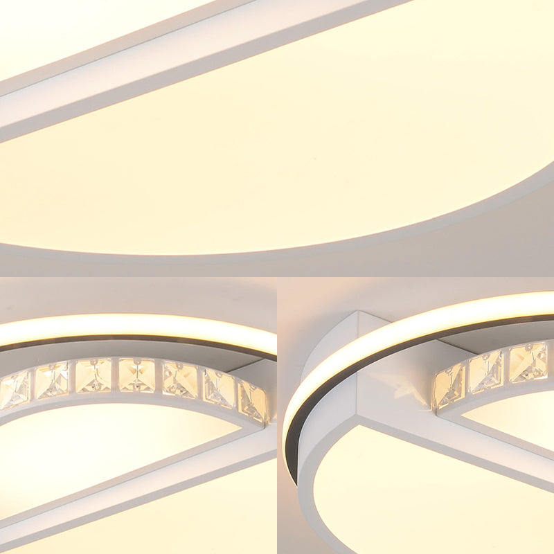 Modern Flushmount Light Metal Integrated Led Flush Ceiling Light in White for Living Room Clearhalo 'Ceiling Lights' 'Close To Ceiling Lights' 'Close to ceiling' 'Flush mount' Lighting' 360490