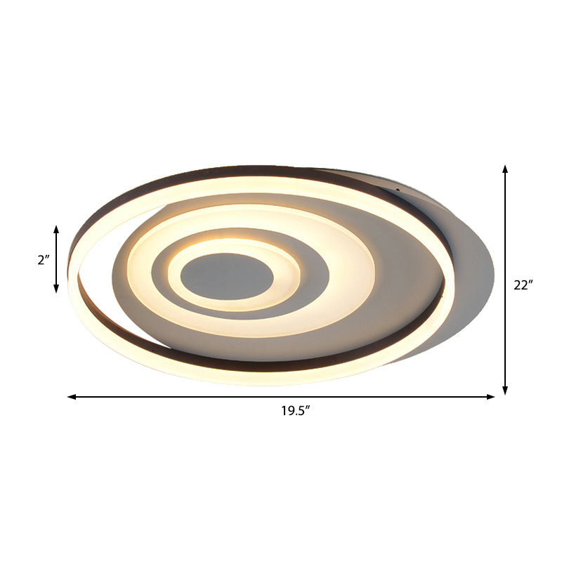 Modern Flushmount Light Metal Integrated Led Flush Ceiling Light in White for Living Room Clearhalo 'Ceiling Lights' 'Close To Ceiling Lights' 'Close to ceiling' 'Flush mount' Lighting' 360494