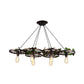 Metal Rust Hanging Chandelier Bare Bulb 6 Lights Industrial LED Pendant Lighting for Restaurant Clearhalo 'Cast Iron' 'Ceiling Lights' 'Chandeliers' 'Industrial Chandeliers' 'Industrial' 'Metal' 'Middle Century Chandeliers' 'Rustic Chandeliers' 'Tiffany' Lighting' 360879