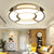 Unique Round Ceiling Fixture Modern Acrylic 16"/19.5"/23.5" Black Lighting Fixture, Warm/White Black Clearhalo 'Ceiling Lights' 'Close To Ceiling Lights' 'Close to ceiling' 'Flush mount' Lighting' 360913