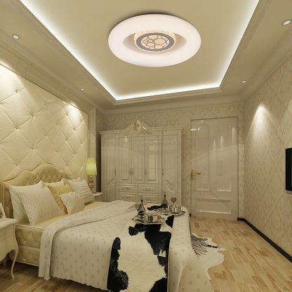 Modern Circle Flush Mount Light Fixture Acrylic Unique White Ceiling Fixture in Natural/White for Bedroom White Clearhalo 'Ceiling Lights' 'Close To Ceiling Lights' 'Close to ceiling' 'Flush mount' Lighting' 360988