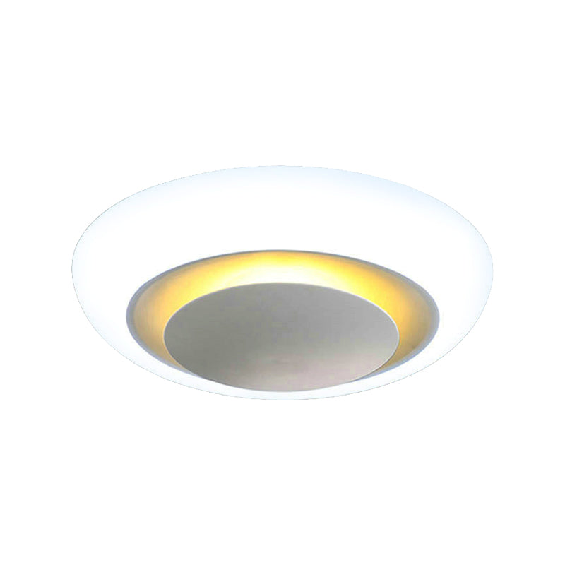 16.5"/20.5"/24.5" Unique Ceiling Light Modern Round Warm/White Flush Mount Light Fixture in White Clearhalo 'Ceiling Lights' 'Close To Ceiling Lights' 'Close to ceiling' 'Flush mount' Lighting' 361078