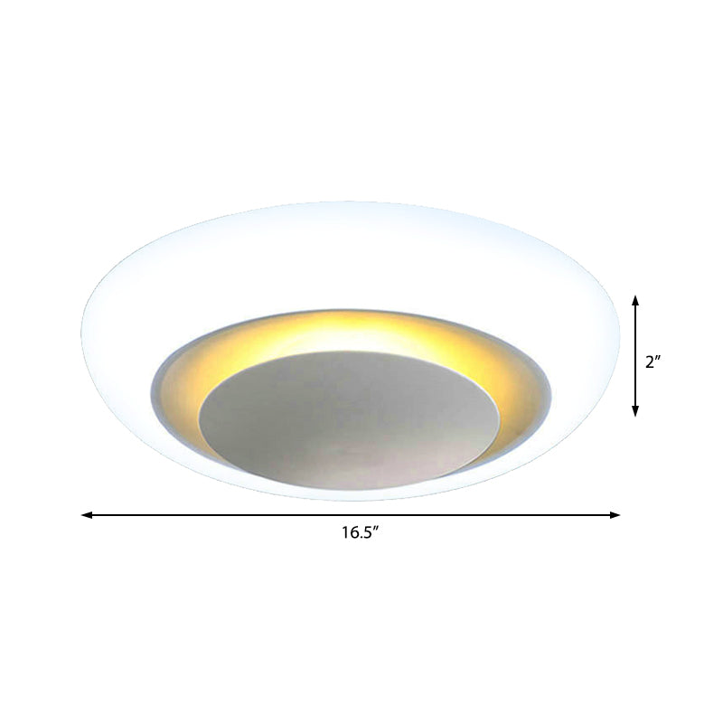 16.5"/20.5"/24.5" Unique Ceiling Light Modern Round Warm/White Flush Mount Light Fixture in White Clearhalo 'Ceiling Lights' 'Close To Ceiling Lights' 'Close to ceiling' 'Flush mount' Lighting' 361079