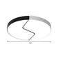 Black and White Round Flushmount Metal 2 Lights 19.5" W Led Modern Close to Ceiling Light in Warm/White Light Clearhalo 'Ceiling Lights' 'Close To Ceiling Lights' 'Close to ceiling' 'Flush mount' Lighting' 361157