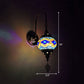 Orb Restaurant Wall Sconce Light Traditionalism Stained Glass 1 Head Yellow/Gold/Lake Blue Wall Lighting Fixture Clearhalo 'Wall Lamps & Sconces' 'Wall Lights' Lighting' 361226