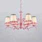 Fabric Tapered Shade Chandelier Kids Hanging Light with Flower in Pink for Girls Bedroom Clearhalo 'Ceiling Lights' 'Chandeliers' Lighting' options 36127
