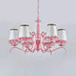 Fabric Tapered Shade Chandelier Kids Hanging Light with Flower in Pink for Girls Bedroom Clearhalo 'Ceiling Lights' 'Chandeliers' Lighting' options 36128