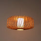 Drum Bamboo Hanging Lamp Asian 1 Bulb Beige/Black Pendant Lighting Fixture for Dining Room Clearhalo 'Ceiling Lights' 'Pendant Lights' 'Pendants' Lighting' 361407