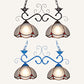 Scalloped Edged Island Light Fixture 2 Heads Stainless Glass Tiffany Style Chandelier Lighting in Black/Blue Clearhalo 'Ceiling Lights' 'Close To Ceiling Lights' 'Glass shade' 'Glass' 'Island Lights' 'Tiffany close to ceiling' 'Tiffany' Lighting' 36184