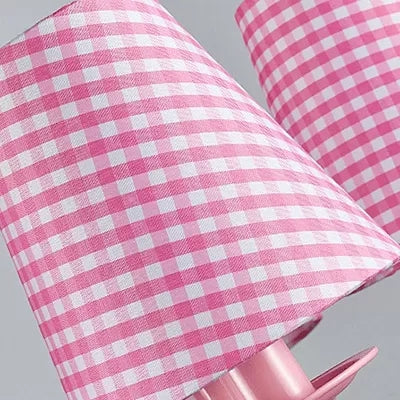 Girl Bedroom Tapered Shade Chandelier Metal 3 Lights Kids Pink Hanging Light Clearhalo 'Ceiling Lights' 'Chandeliers' Lighting' options 36191