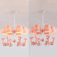 Tapered Shade Hanging Lamp with Giraffe 6 Bulbs Metal Chandelier for Nursing Room Clearhalo 'Ceiling Lights' 'Chandeliers' Lighting' options 36262