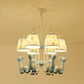 Tapered Shade Hanging Lamp with Giraffe 6 Bulbs Metal Chandelier for Nursing Room Blue Clearhalo 'Ceiling Lights' 'Chandeliers' Lighting' options 36265_50ed0f32-ed04-4ea7-8c2a-4f597882bc9b