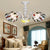 Beaded Indoor Chandelier White Glass Shade 3/5/8/6 Lights Vintage Pendant Lighting for Living Room 5 White Clearhalo 'Ceiling Lights' 'Close To Ceiling Lights' 'Close to ceiling' 'Glass shade' 'Glass' 'Semi-flushmount' 'Tiffany close to ceiling' 'Tiffany' Lighting' 36680