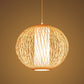 Beige Globe Pendant Lamp Chinese 1 Bulb Bamboo Hanging Light Kit with Inner White Cylinder Fabric Shade Clearhalo 'Ceiling Lights' 'Pendant Lights' 'Pendants' Lighting' 367155