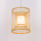 Cylindrical Hanging Light Japanese Bamboo 1 Bulb 12"/16" Wide Wood Pendant Lighting Fixture Clearhalo 'Ceiling Lights' 'Pendant Lights' 'Pendants' Lighting' 367181