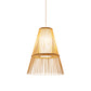 Asian 1 Bulb Hanging Lamp Beige Tapered Pendant Lighting Fixture with Bamboo Shade Clearhalo 'Ceiling Lights' 'Pendant Lights' 'Pendants' Lighting' 367203