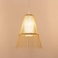 Asian 1 Bulb Hanging Lamp Beige Tapered Pendant Lighting Fixture with Bamboo Shade Clearhalo 'Ceiling Lights' 'Pendant Lights' 'Pendants' Lighting' 367204