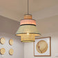 Chinese Conical Hanging Lamp Bamboo 1 Bulb Ceiling Pendant Light in Pink and Green Clearhalo 'Ceiling Lights' 'Pendant Lights' 'Pendants' Lighting' 367303
