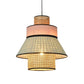 Chinese Conical Hanging Lamp Bamboo 1 Bulb Ceiling Pendant Light in Pink and Green Clearhalo 'Ceiling Lights' 'Pendant Lights' 'Pendants' Lighting' 367304