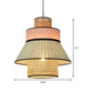Chinese Conical Hanging Lamp Bamboo 1 Bulb Ceiling Pendant Light in Pink and Green Clearhalo 'Ceiling Lights' 'Pendant Lights' 'Pendants' Lighting' 367306