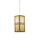 Rectangle Wood Hanging Light Asia 1 Bulb Beige Suspended Lighting Fixture with Adjustable Cord Clearhalo 'Ceiling Lights' 'Pendant Lights' 'Pendants' Lighting' 367388