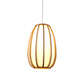 Beige Teardrop Hanging Light Asian 1 Bulb Wood Pendant Lighting Fixture for Dining Room Clearhalo 'Ceiling Lights' 'Pendant Lights' 'Pendants' Lighting' 367428