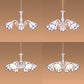 White Cone Pendant Lighting with Adjustable Chain Tiffany 3/5/6/8 Lights Chandelier Lamp for Living Room Clearhalo 'Ceiling Lights' 'Chandeliers' 'Close To Ceiling Lights' 'Industrial' 'Middle Century Chandeliers' 'Tiffany Chandeliers' 'Tiffany close to ceiling' 'Tiffany' Lighting' 36767