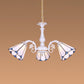 White Cone Pendant Lighting with Adjustable Chain Tiffany 3/5/6/8 Lights Chandelier Lamp for Living Room Clearhalo 'Ceiling Lights' 'Chandeliers' 'Close To Ceiling Lights' 'Industrial' 'Middle Century Chandeliers' 'Tiffany Chandeliers' 'Tiffany close to ceiling' 'Tiffany' Lighting' 36768