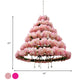 Vintage Conical Chandelier Lamp 5 Bulbs Metal Ceiling Pendant Light in Pink/Rose Red with Cherry Blossom Decor Clearhalo 'Cast Iron' 'Ceiling Lights' 'Chandeliers' 'Industrial Chandeliers' 'Industrial' 'Metal' 'Middle Century Chandeliers' 'Rustic Chandeliers' 'Tiffany' Lighting' 367683