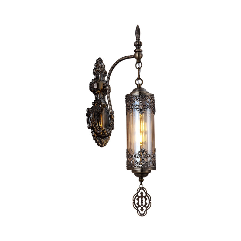 Cylinder Restaurant Wall Sconce Light Turkish Metal 1/2 Lights Bronze Wall Lighting Fixture Clearhalo 'Wall Lamps & Sconces' 'Wall Lights' Lighting' 367788