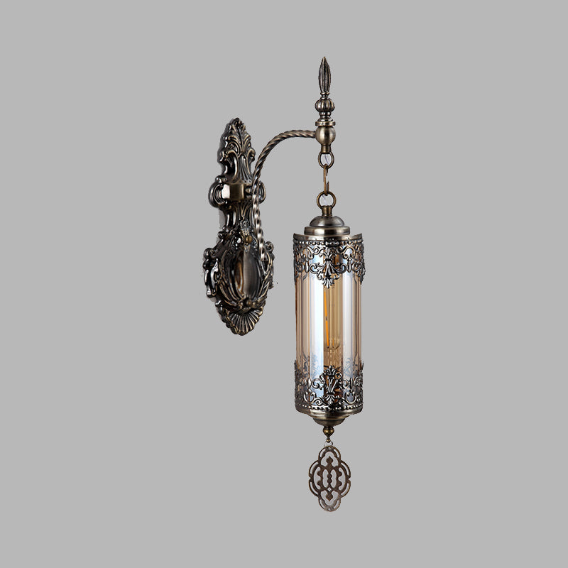 Cylinder Restaurant Wall Sconce Light Turkish Metal 1/2 Lights Bronze Wall Lighting Fixture Clearhalo 'Wall Lamps & Sconces' 'Wall Lights' Lighting' 367789