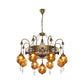 Traditional Ball Chandelier Lighting 9 Heads Tan Glass Suspension Pendant Lamp for Restaurant Clearhalo 'Ceiling Lights' 'Chandeliers' Lighting' options 367985
