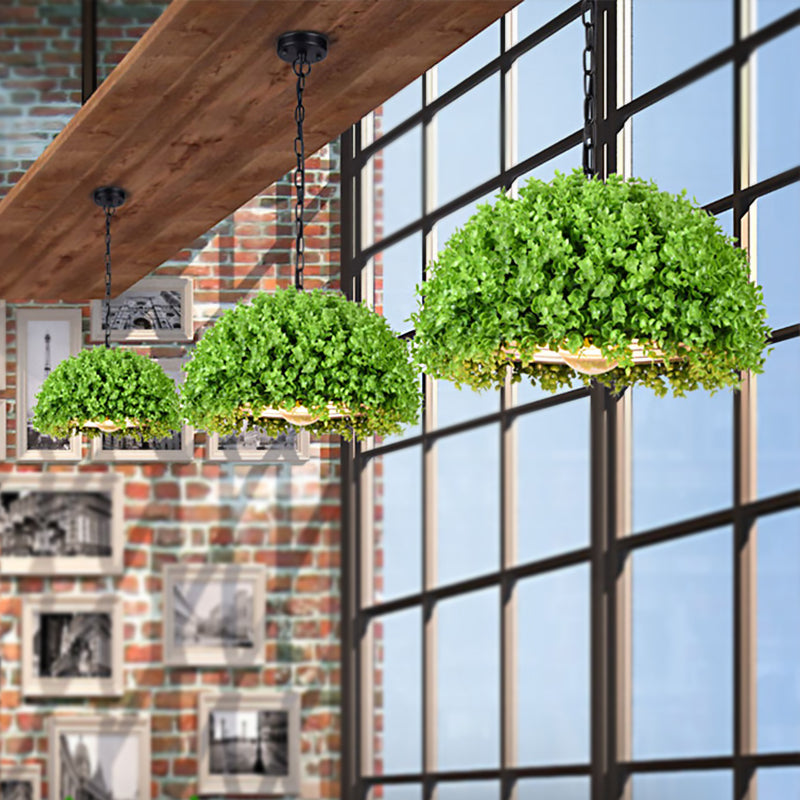 18"/21.5" W Industrial Plant Hanging Light 1 Bulb Metal LED Ceiling Suspension Lamp in Green Clearhalo 'Art Deco Pendants' 'Cast Iron' 'Ceiling Lights' 'Ceramic' 'Crystal' 'Industrial Pendants' 'Industrial' 'Metal' 'Middle Century Pendants' 'Pendant Lights' 'Pendants' 'Tiffany' Lighting' 368067