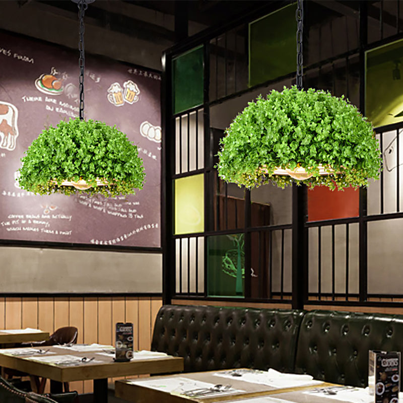 18"/21.5" W Industrial Plant Hanging Light 1 Bulb Metal LED Ceiling Suspension Lamp in Green Clearhalo 'Art Deco Pendants' 'Cast Iron' 'Ceiling Lights' 'Ceramic' 'Crystal' 'Industrial Pendants' 'Industrial' 'Metal' 'Middle Century Pendants' 'Pendant Lights' 'Pendants' 'Tiffany' Lighting' 368068