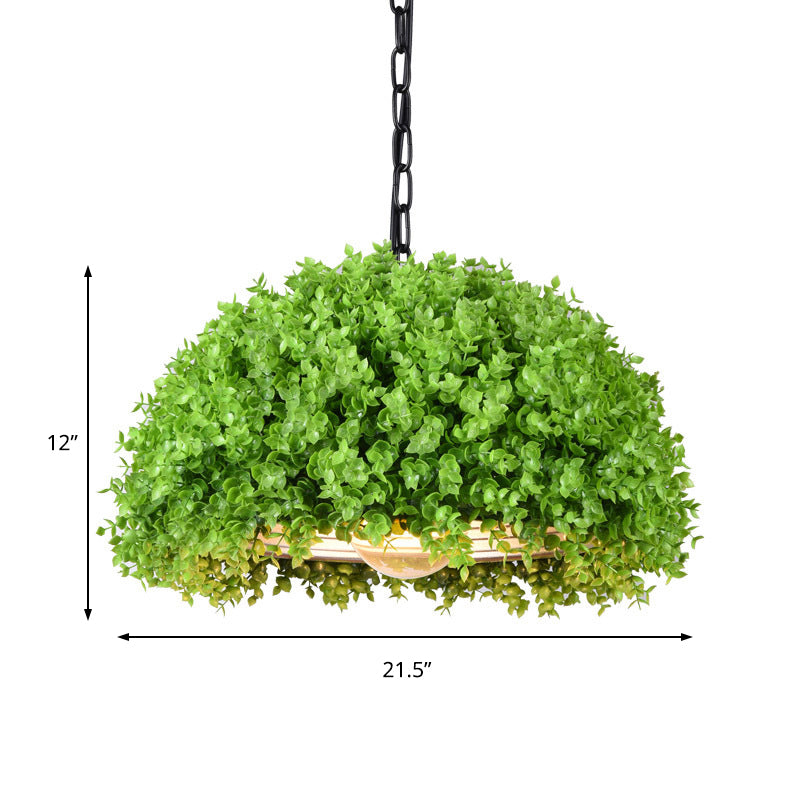 18"/21.5" W Industrial Plant Hanging Light 1 Bulb Metal LED Ceiling Suspension Lamp in Green Clearhalo 'Art Deco Pendants' 'Cast Iron' 'Ceiling Lights' 'Ceramic' 'Crystal' 'Industrial Pendants' 'Industrial' 'Metal' 'Middle Century Pendants' 'Pendant Lights' 'Pendants' 'Tiffany' Lighting' 368072