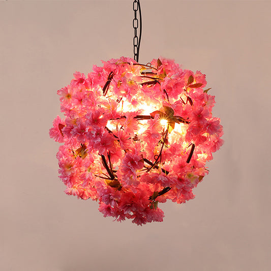 1 Bulb Flower Hanging Pendant Vintage Pink Metal LED Ceiling Hang Fixture for Restaurant Clearhalo 'Art Deco Pendants' 'Cast Iron' 'Ceiling Lights' 'Ceramic' 'Crystal' 'Industrial Pendants' 'Industrial' 'Metal' 'Middle Century Pendants' 'Pendant Lights' 'Pendants' 'Tiffany' Lighting' 368108