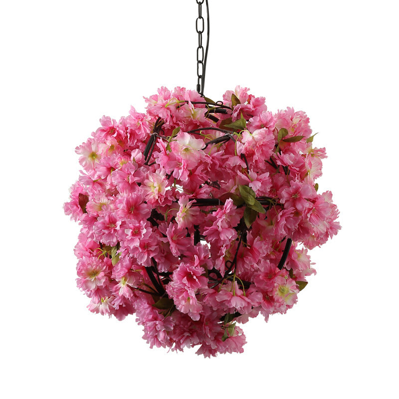1 Bulb Flower Hanging Pendant Vintage Pink Metal LED Ceiling Hang Fixture for Restaurant Clearhalo 'Art Deco Pendants' 'Cast Iron' 'Ceiling Lights' 'Ceramic' 'Crystal' 'Industrial Pendants' 'Industrial' 'Metal' 'Middle Century Pendants' 'Pendant Lights' 'Pendants' 'Tiffany' Lighting' 368109