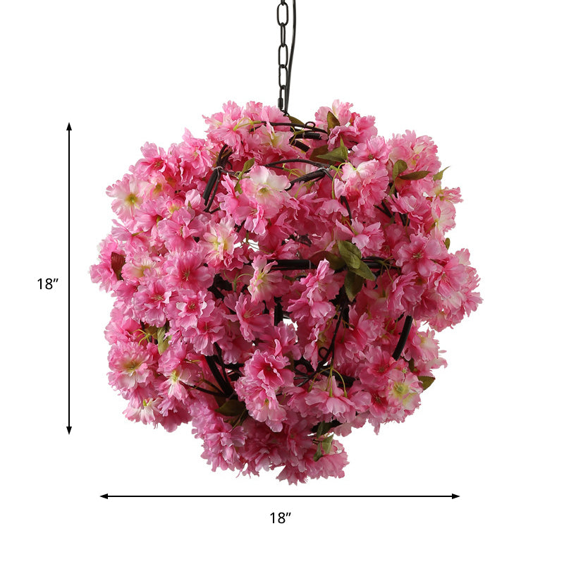 1 Bulb Flower Hanging Pendant Vintage Pink Metal LED Ceiling Hang Fixture for Restaurant Clearhalo 'Art Deco Pendants' 'Cast Iron' 'Ceiling Lights' 'Ceramic' 'Crystal' 'Industrial Pendants' 'Industrial' 'Metal' 'Middle Century Pendants' 'Pendant Lights' 'Pendants' 'Tiffany' Lighting' 368110