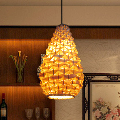 Jar Pendant Lighting Japanese Bamboo 1 Head 8"/16" Wide Beige Ceiling Suspension Lamp Beige Clearhalo 'Ceiling Lights' 'Pendant Lights' 'Pendants' Lighting' 369165_62c0b3f3-0aee-4436-897a-57e75fb3a8ae