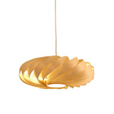 Swirl Wood Pendant Lighting Japanese 1 Head Beige Ceiling Suspension Lamp for Restaurant Clearhalo 'Ceiling Lights' 'Pendant Lights' 'Pendants' Lighting' 369215